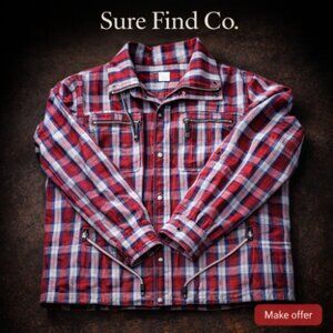 Cj Banks VTG Multicolor Plaid  button Jacket  Breast Pockets Hip pockets W Small